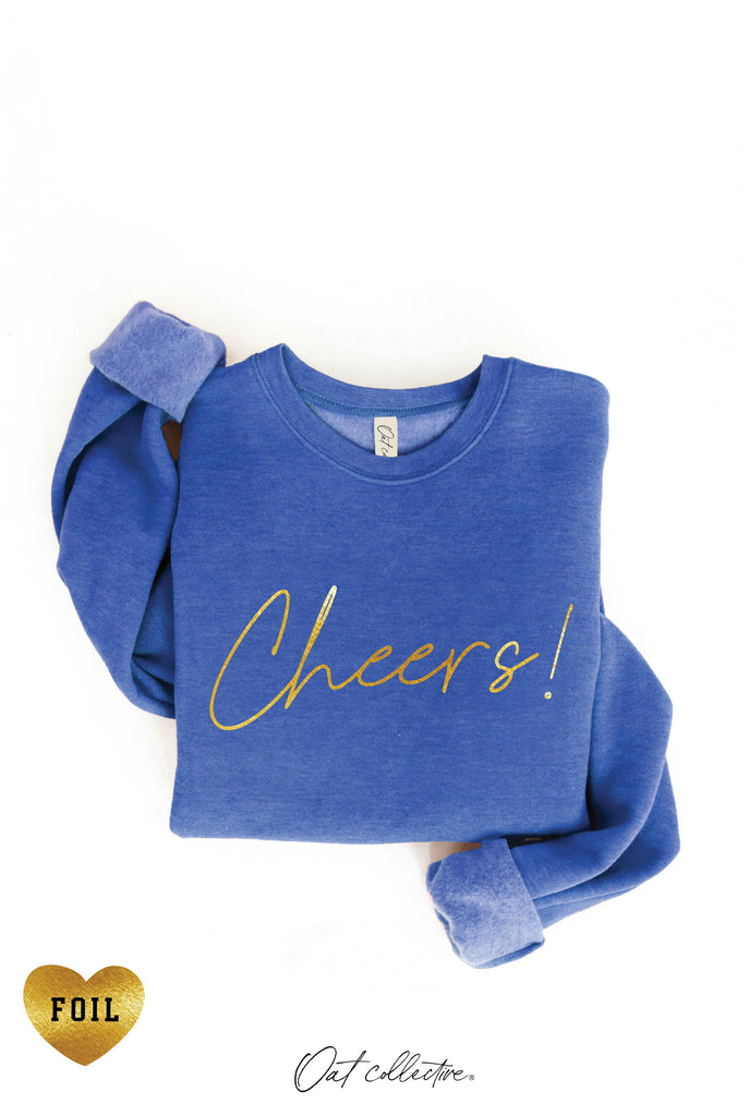 CHEERS! FOIL  Graphic Sweatshirt: HEATHER DUST