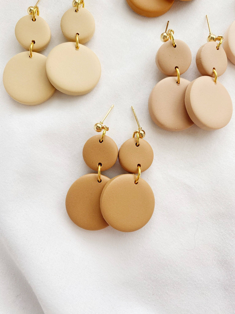 Malibu |  Handmade Polymer Clay Earrings: Ochre