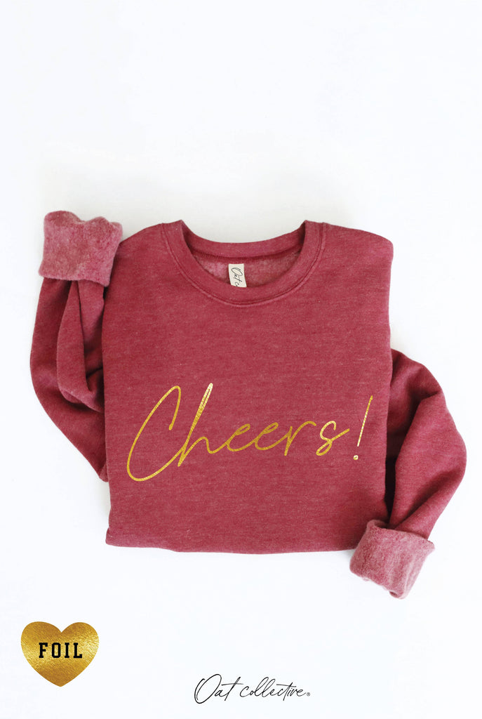 CHEERS! FOIL  Graphic Sweatshirt: HEATHER DUST