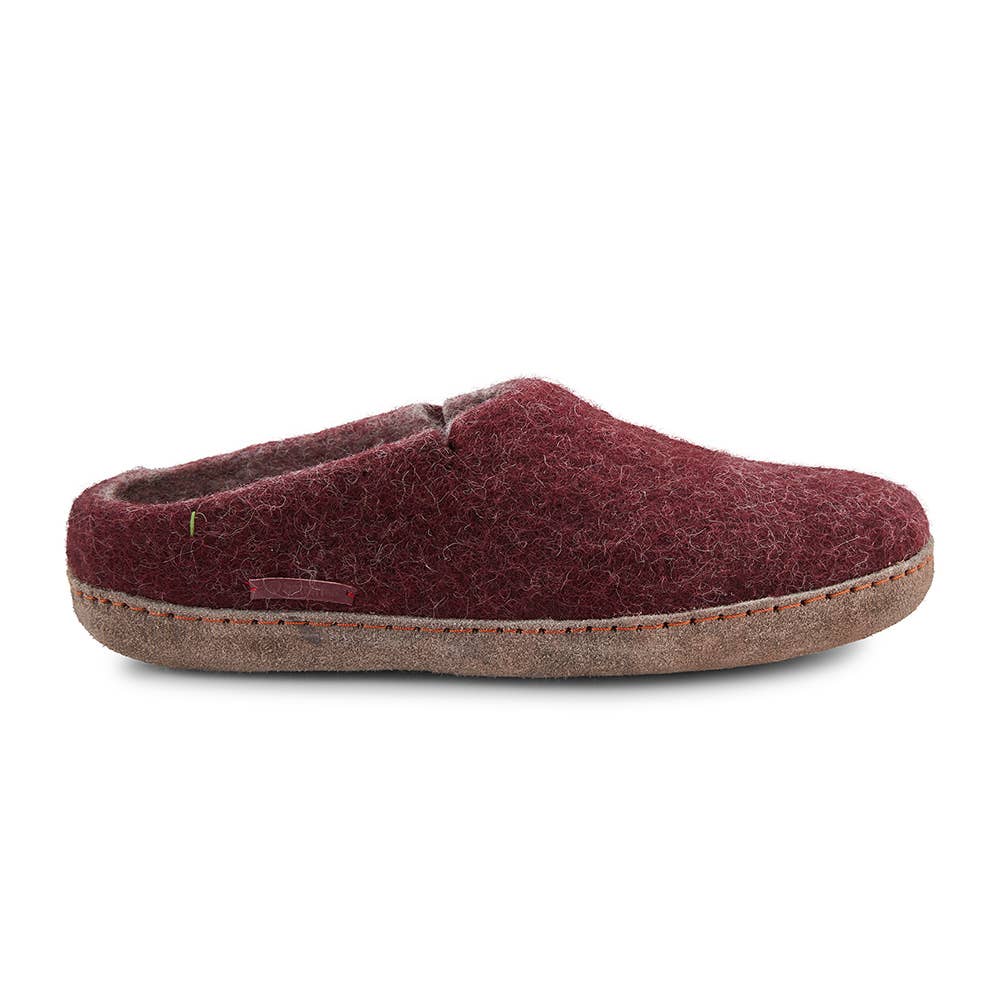 Classic Slipper with leather sole: Black / Wool / 38