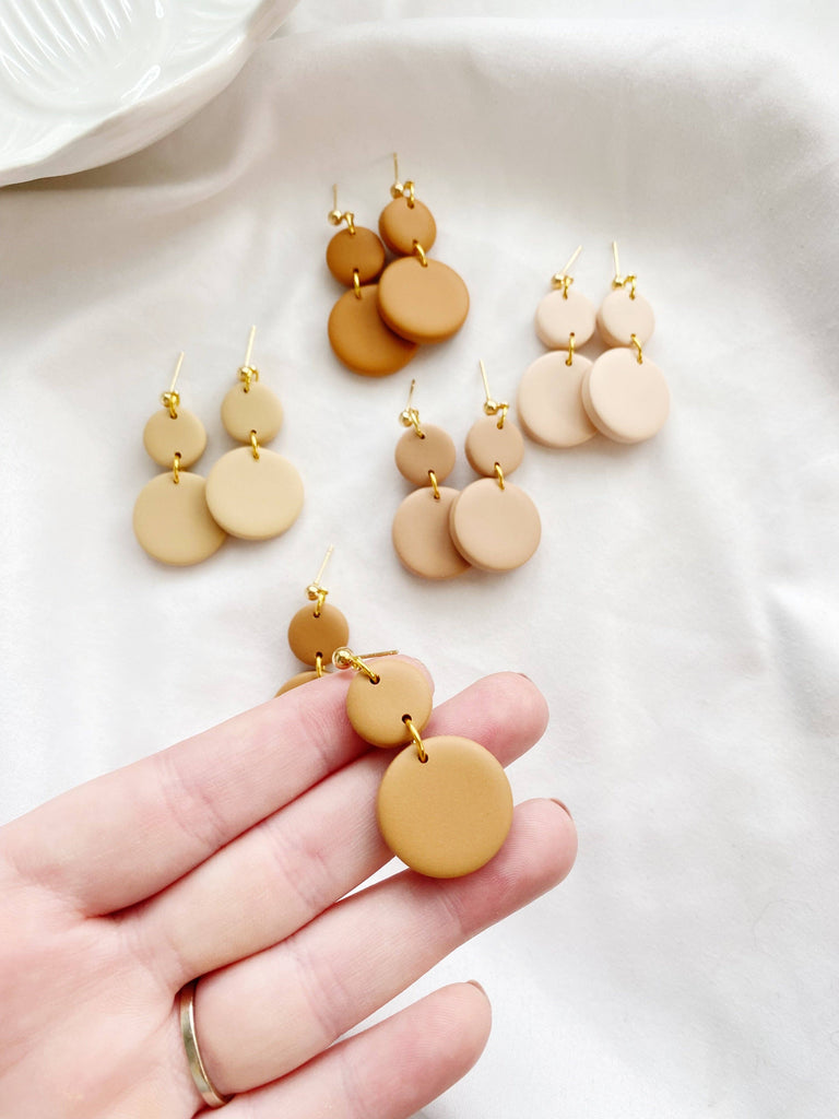 Malibu |  Handmade Polymer Clay Earrings: Ochre