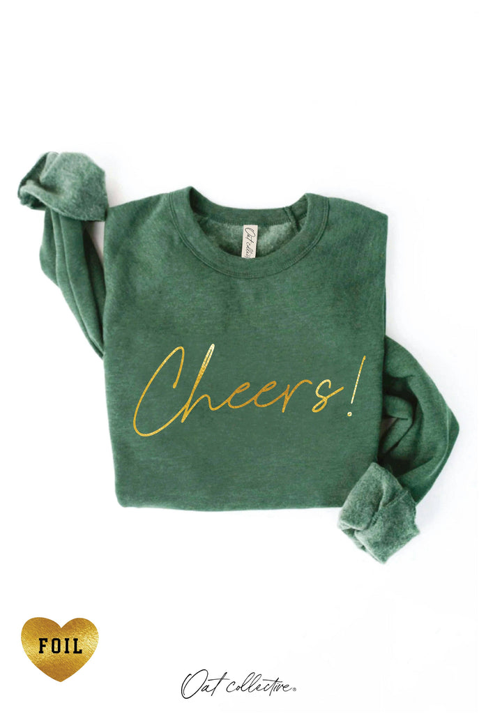 CHEERS! FOIL  Graphic Sweatshirt: HEATHER DUST