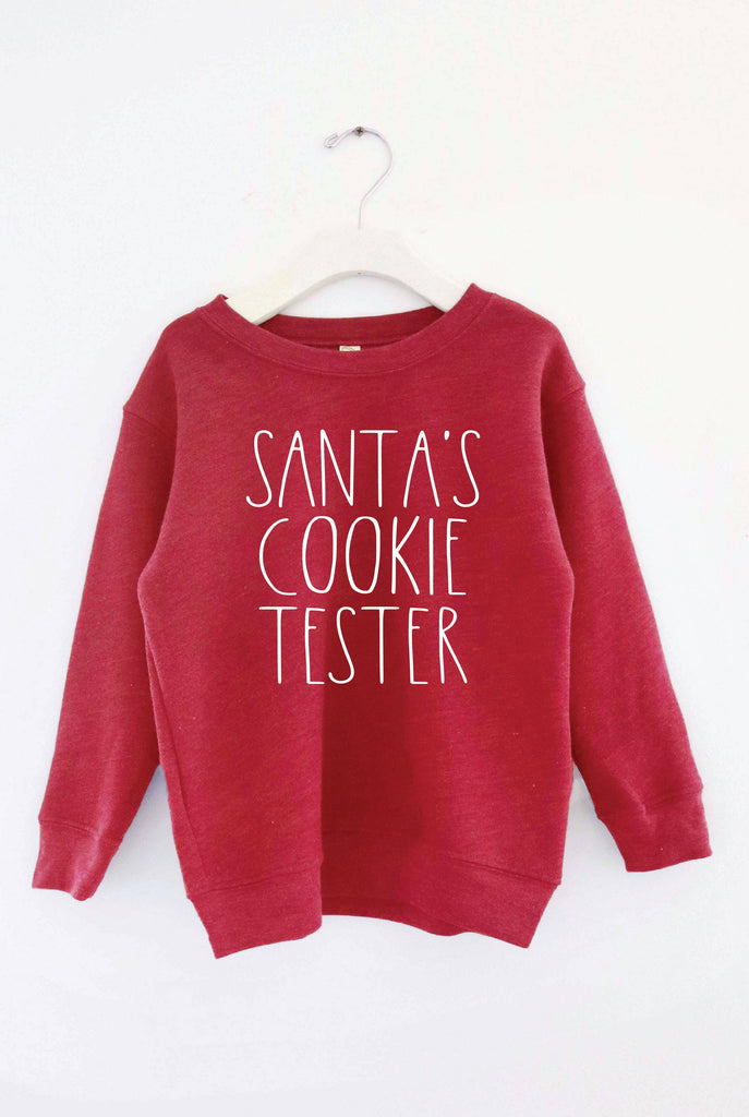 SANTA'S COOKIE TESTER Toddler Graphic Sweatshirt : DARK GREY