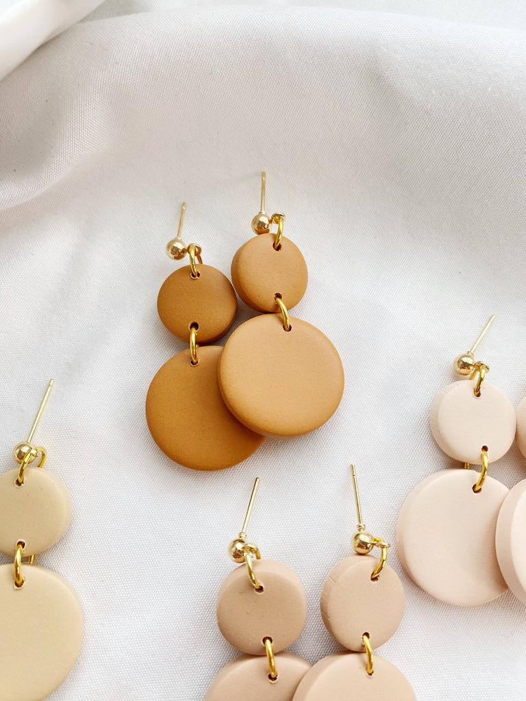 Malibu |  Handmade Polymer Clay Earrings: Ochre