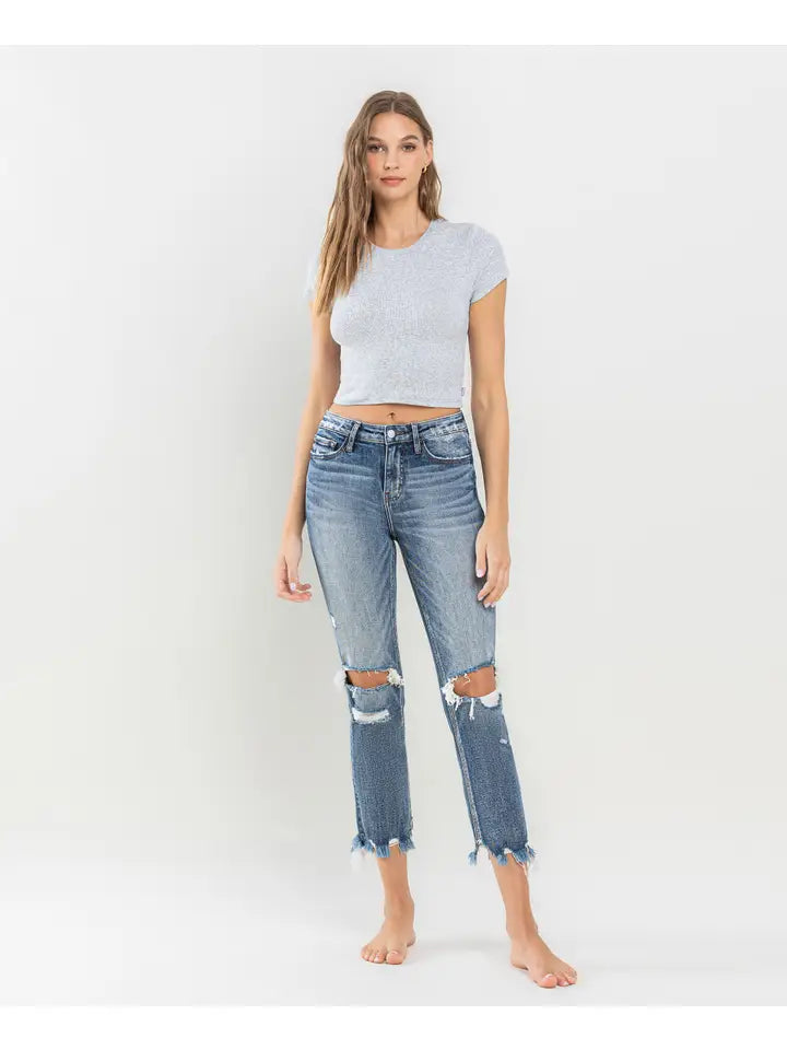 High Rise Slim Straight Jeans