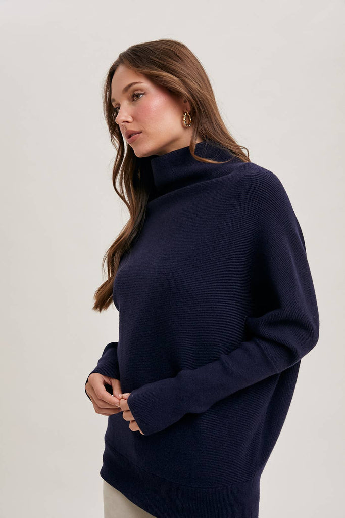 SLOUCH NECK DOLMAN PULLOVER: TOAST