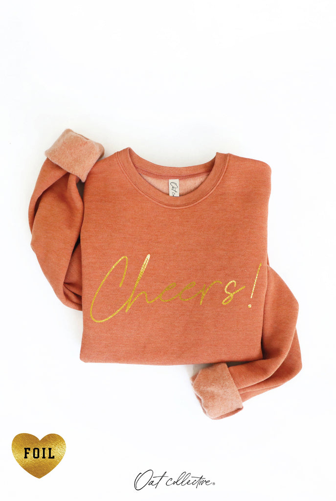 CHEERS! FOIL  Graphic Sweatshirt: HEATHER DUST