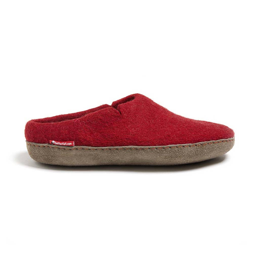 Classic Slipper with leather sole: Grey / Wool / 40