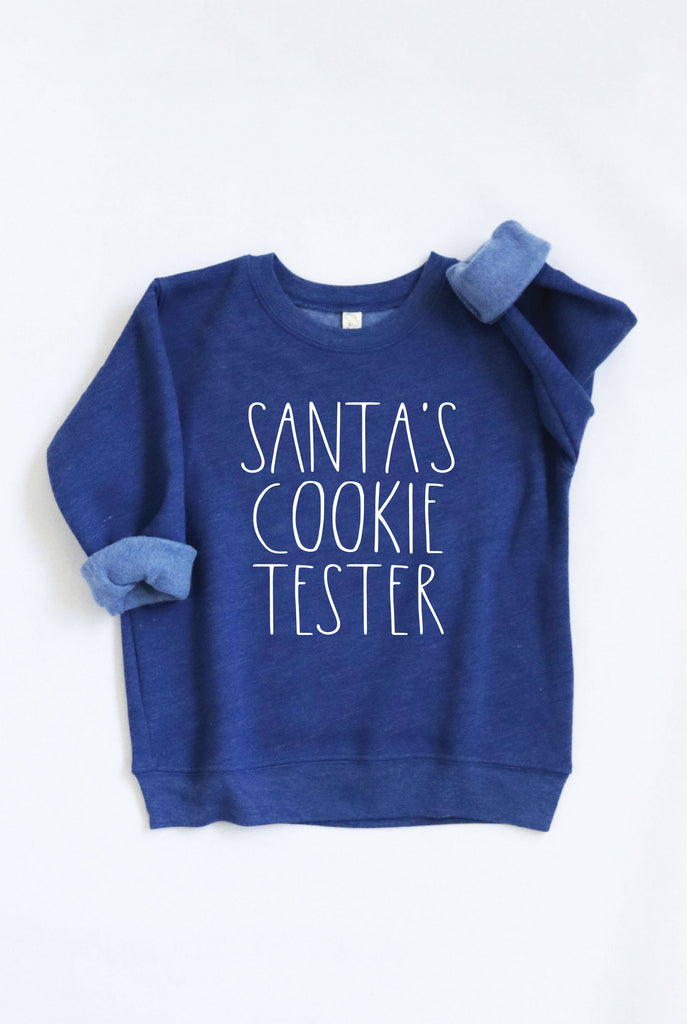 SANTA'S COOKIE TESTER Toddler Graphic Sweatshirt : DARK GREY