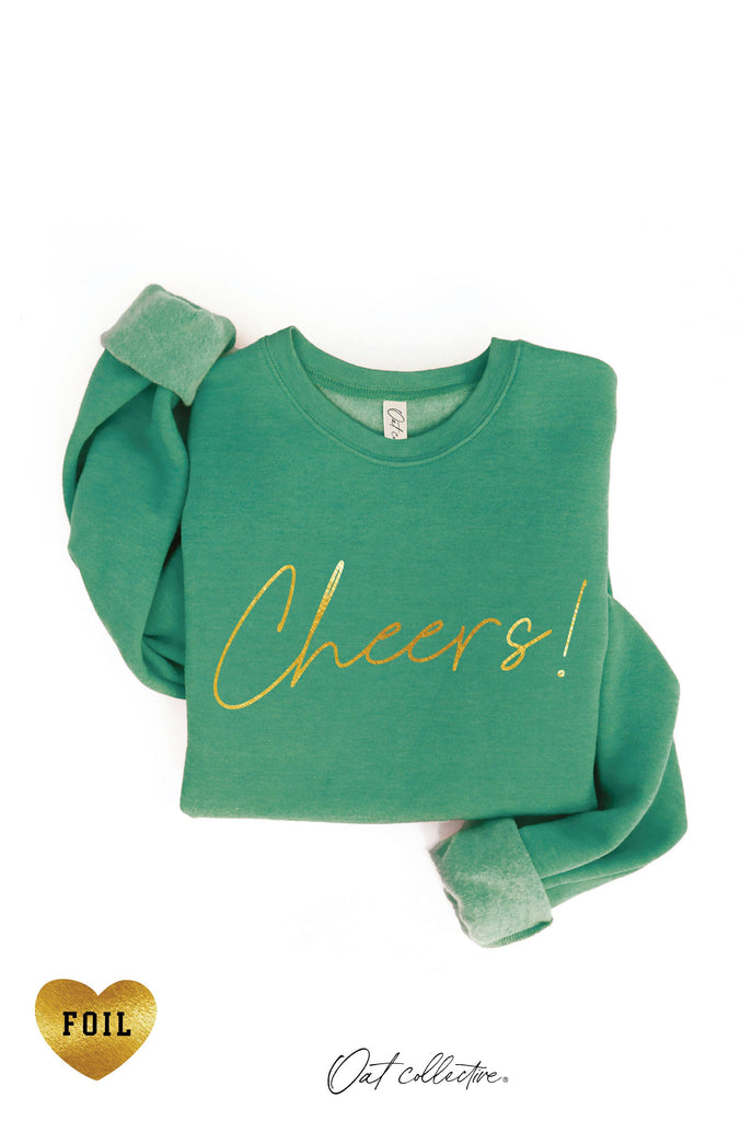 CHEERS! FOIL  Graphic Sweatshirt: HEATHER DUST