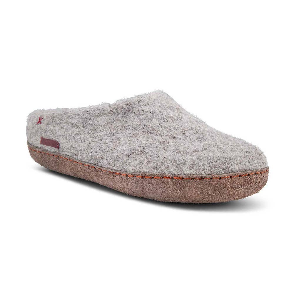 Classic Slipper with leather sole: Black / Wool / 37