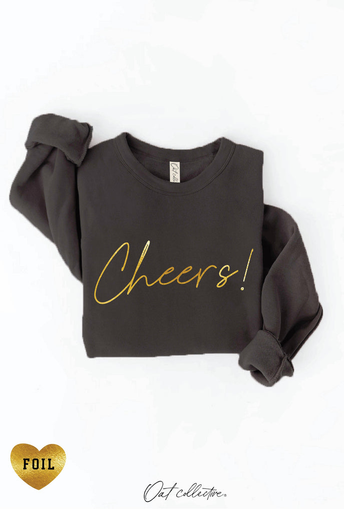 CHEERS! FOIL  Graphic Sweatshirt: HEATHER DUST