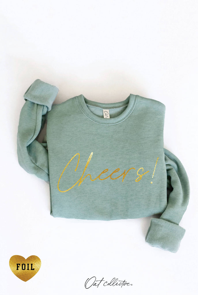 CHEERS! FOIL  Graphic Sweatshirt: HEATHER DUST