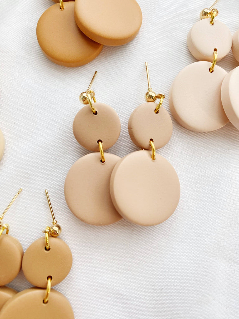 Malibu |  Handmade Polymer Clay Earrings: Ochre