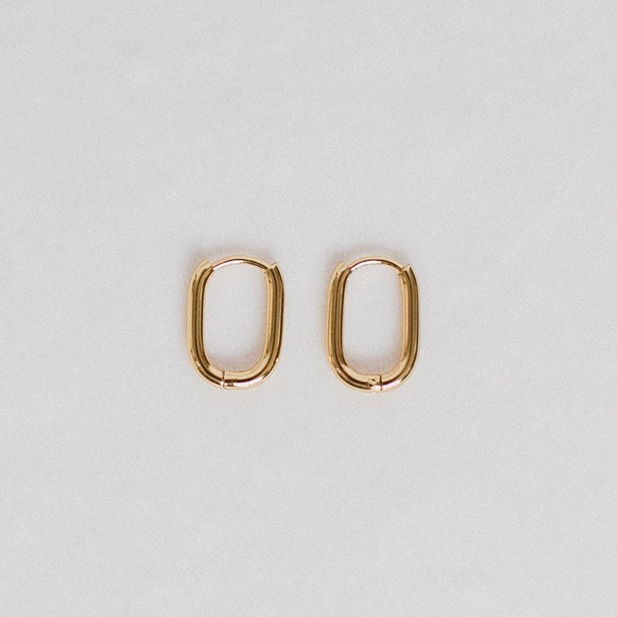 Dainty Oval Earrings: Gold