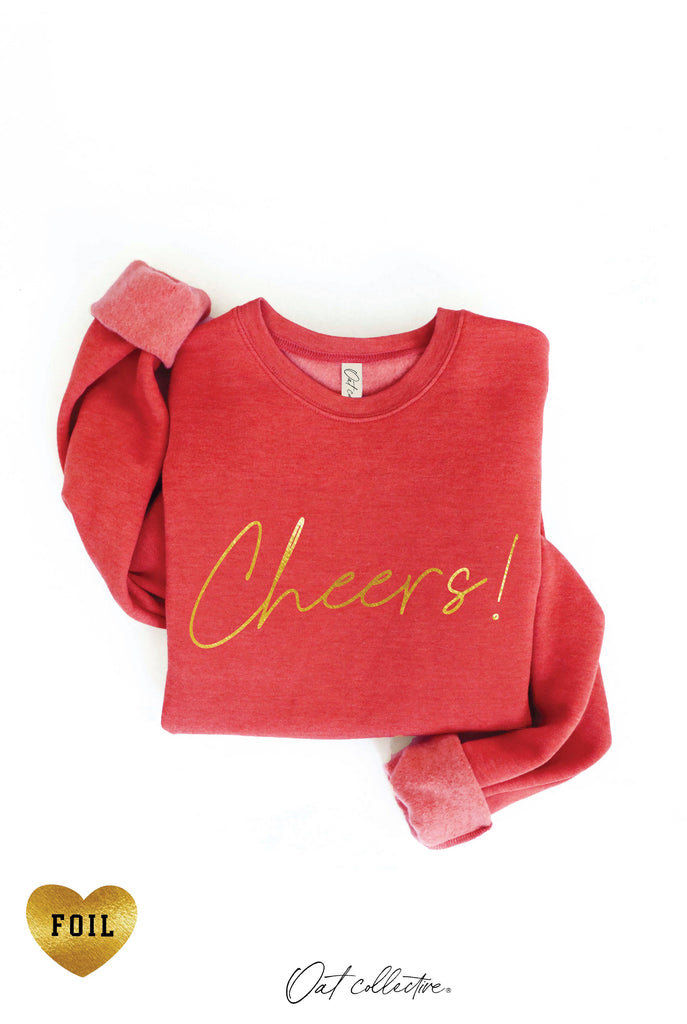 CHEERS! FOIL  Graphic Sweatshirt: HEATHER DUST