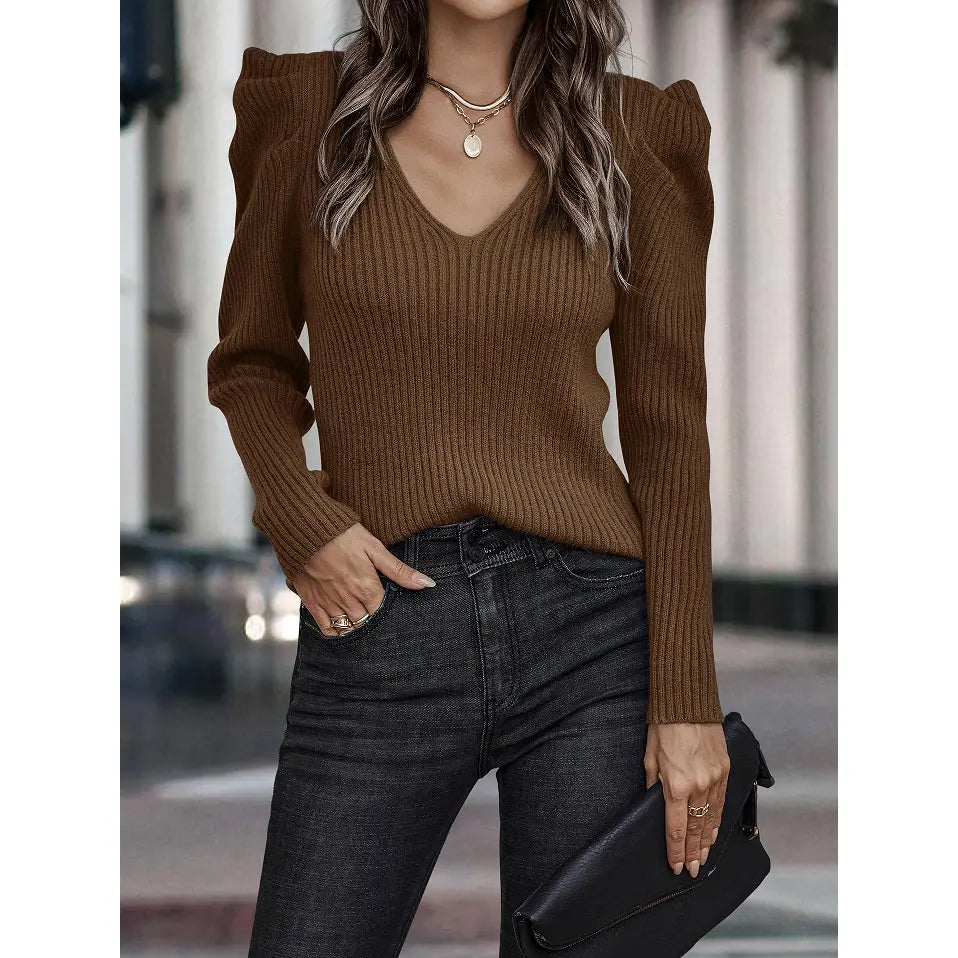 Ribbed Knit Puff Sleeve Sweater Top – Posh & Pixie salon and boutique  online store